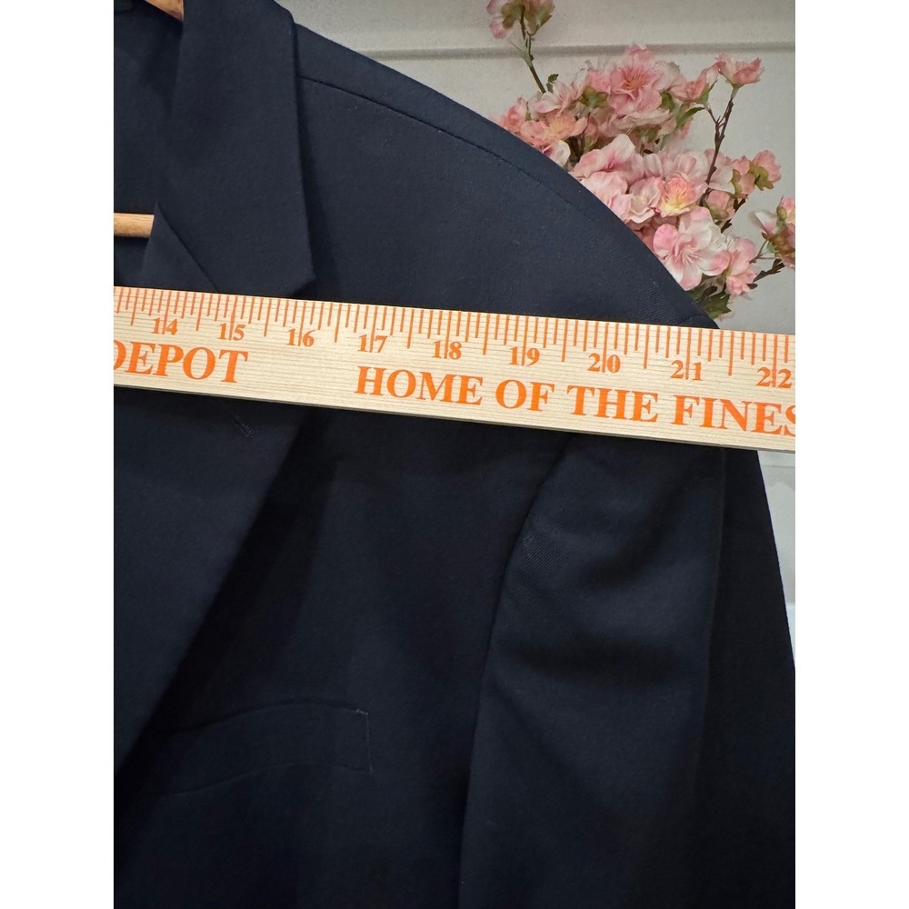 Lauren Ralph Lauren Mens 48L Navy Blue 100% Wool 2-Button Blazer Gold Buttons - Picture 6 of 10